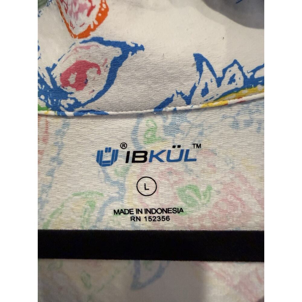 IBKUL Womens Top Sz Large 1/4 Zip Mock Neck Print Golf- Pickle Ball- Paisley - Picture 5 of 7